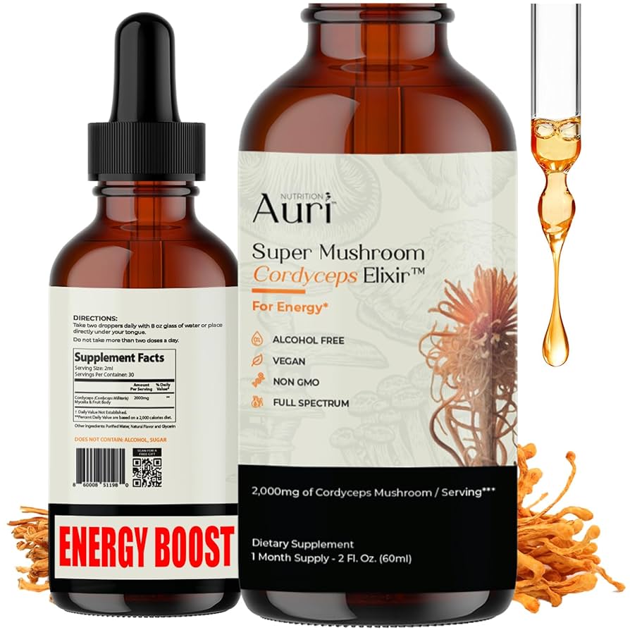 Amazon.com: Auri Super Mushroom Cordyceps Elixir for Stamina